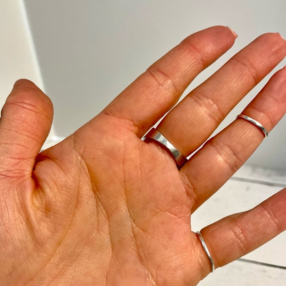 Hand-cut Aquamarine & hand-made Sterling Silver Ring size 8.25 - Picture 6 of 10